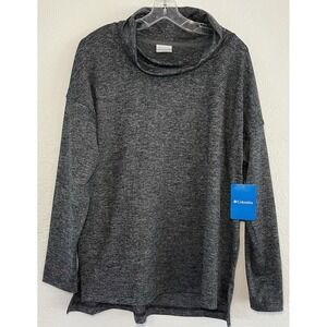 Columbia Cowl Neck Sweater Heather Gray Casual Comfort Long Sleeve Pullover